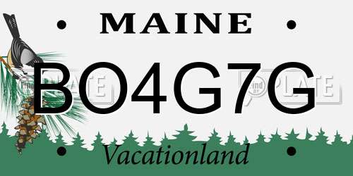 BO4G7G Maine License Plate