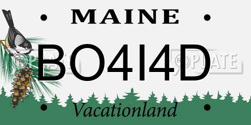 BO4I4D Maine License Plate