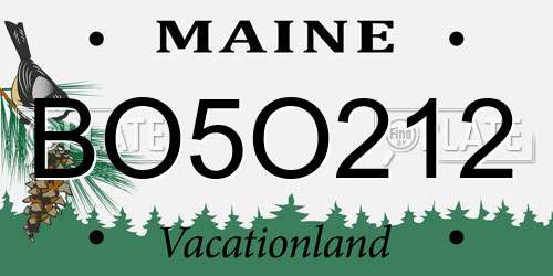 BO5O212 Maine License Plate