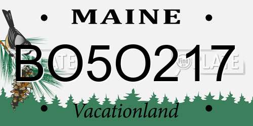 BO5O217 Maine License Plate