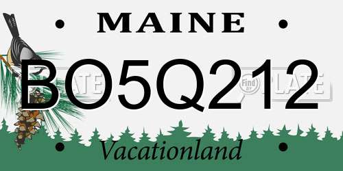 BO5Q212 Maine License Plate
