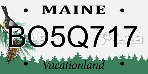 BO5Q717 Maine License Plate