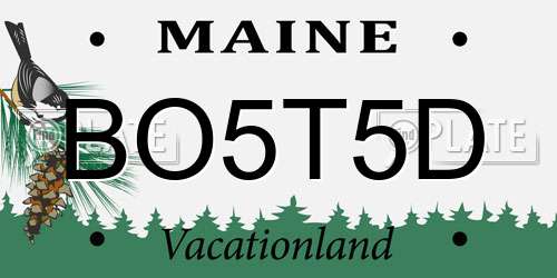 BO5T5D Maine License Plate