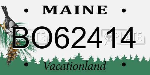 BO62414 Maine License Plate