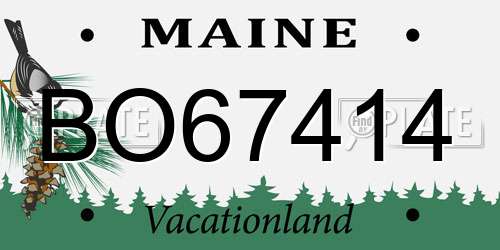 BO67414 Maine License Plate