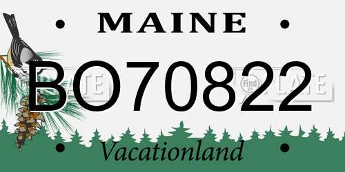 BO70822 Maine License Plate
