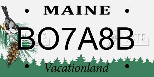 BO7A8B Maine License Plate