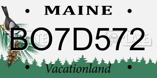 BO7D572 Maine License Plate