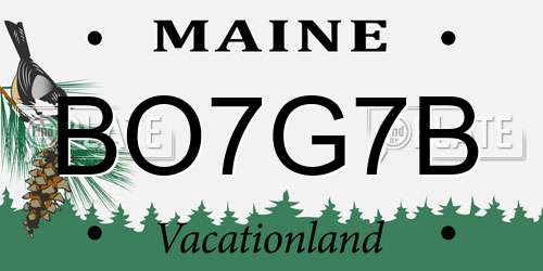 BO7G7B Maine License Plate