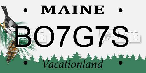 BO7G7S Maine License Plate