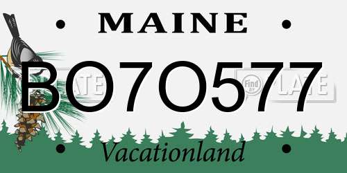 BO7O577 Maine License Plate