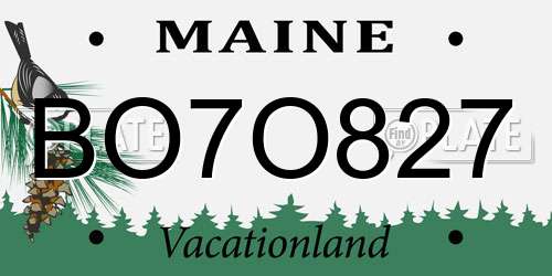 BO7O827 Maine License Plate