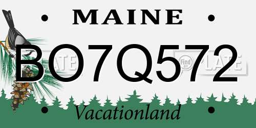 BO7Q572 Maine License Plate