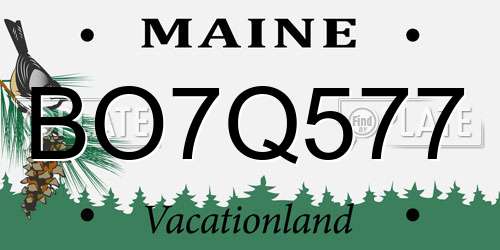 BO7Q577 Maine License Plate