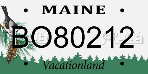 BO80212 Maine License Plate