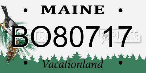 BO80717 Maine License Plate