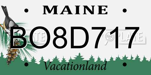 BO8D717 Maine License Plate