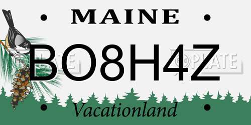 BO8H4Z Maine License Plate