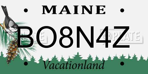BO8N4Z Maine License Plate