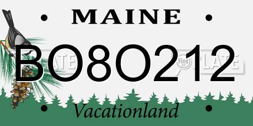 BO8O212 Maine License Plate