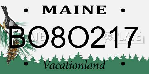 BO8O217 Maine License Plate