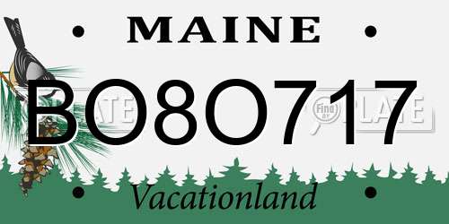 BO8O717 Maine License Plate