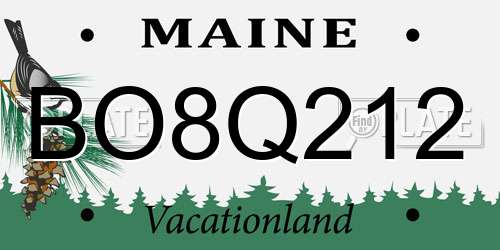 BO8Q212 Maine License Plate