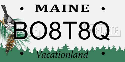 BO8T8Q Maine License Plate