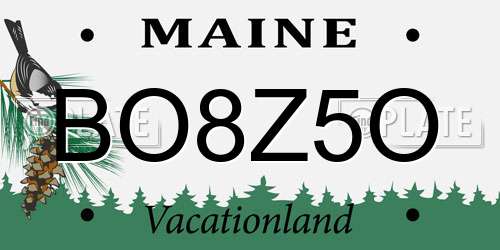 BO8Z5O Maine License Plate