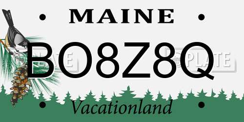BO8Z8Q Maine License Plate