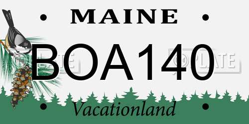 BOA140 Maine License Plate