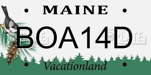 BOA14D Maine License Plate