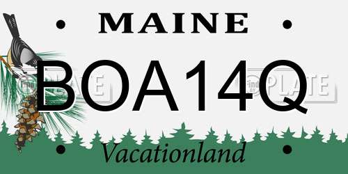 BOA14Q Maine License Plate