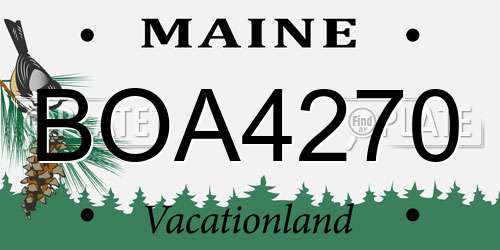BOA4270 Maine License Plate