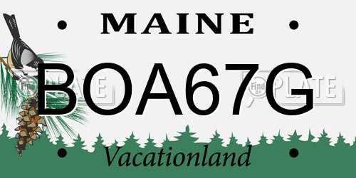BOA67G Maine License Plate