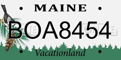 BOA8454 Maine License Plate
