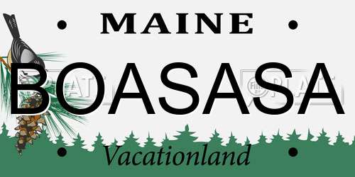 BOASASA Maine License Plate