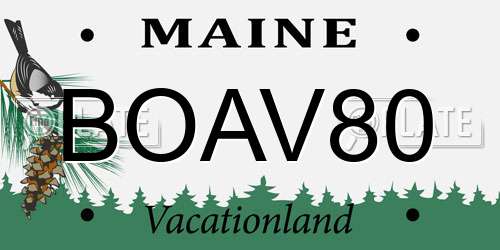 BOAV80 Maine License Plate