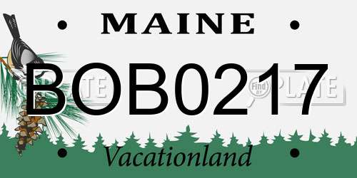 BOB0217 Maine License Plate