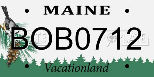BOB0712 Maine License Plate