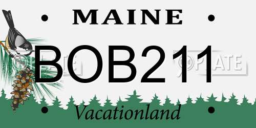 BOB211 Maine License Plate