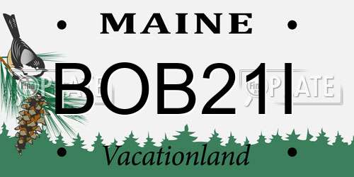 BOB21I Maine License Plate
