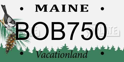 BOB750 Maine License Plate