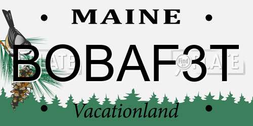 BOBAF3T Maine License Plate