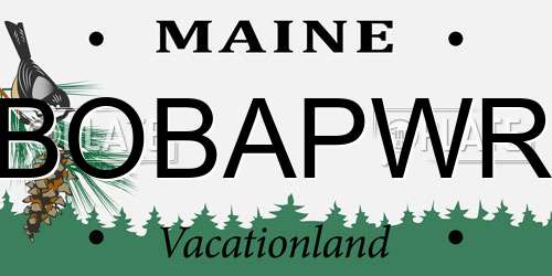 BOBAPWR Maine License Plate