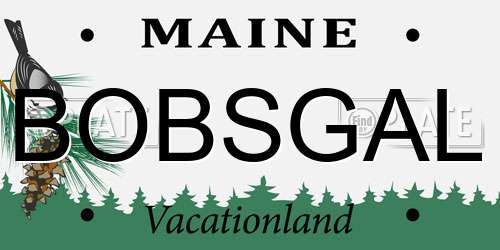 BOBSGAL Maine License Plate