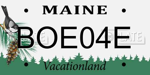 BOE04E Maine License Plate