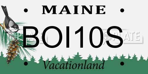 BOI10S Maine License Plate