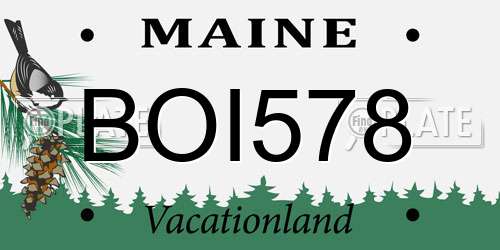 BOI578 Maine License Plate