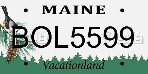 BOL5599 Maine License Plate